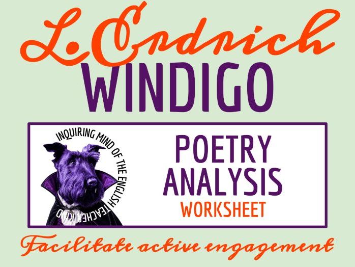 "Windigo" by Louise Erdrich Poem Analysis Worksheet | Native American Poetry Activity