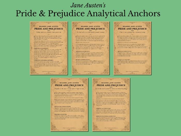 Pride and Prejudice Analysis Posters | A2 Literary Anchor Charts