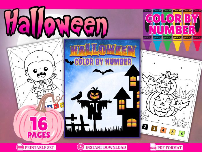 Halloween Color By Number Grades 1-3