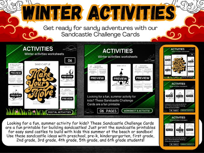 Winter activities worksheets activities