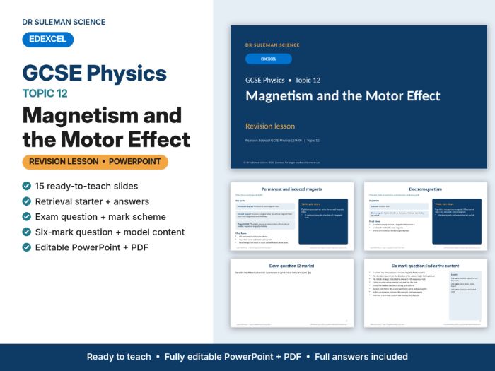 Edexcel GCSE Physics Topic 12 Magnetism & the Motor Effect Revision Lesson