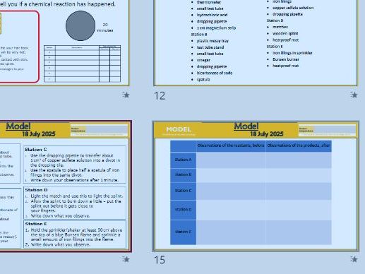 3.1 Chemical reactions