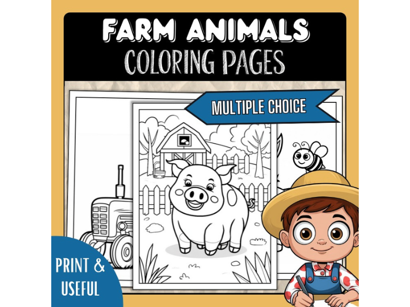 Farm Animals Coloring Pages | Preschool Animals Coloring Sheets