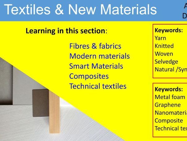 Textiles and New Materials / AQA DT 9-1 / Theory Lesson