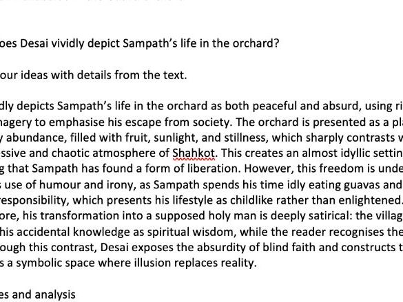 Hullabaloo in the Guava Orchard-Model Paragraphs + Exam Questions