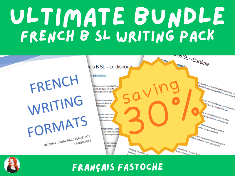 Ultimate IB French B SL Writing Mastery Bundle: Guide + 1,000+ Prompts