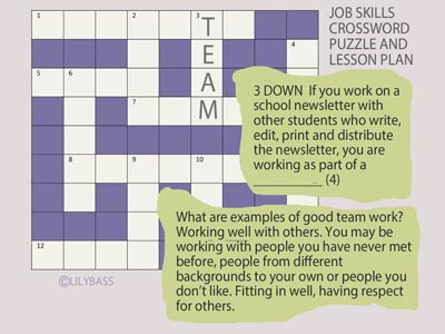 Job Skills Crossword Puzzle and Lesson Plan (US)