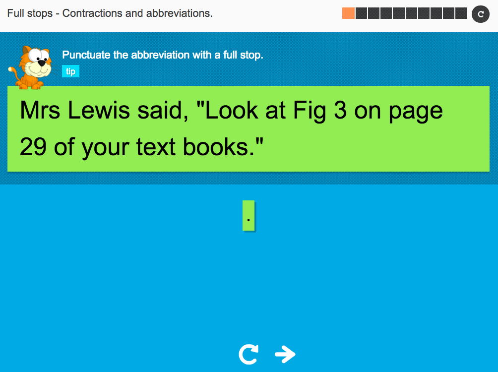 Full stops in contractions and abbreviations Interactive Activity