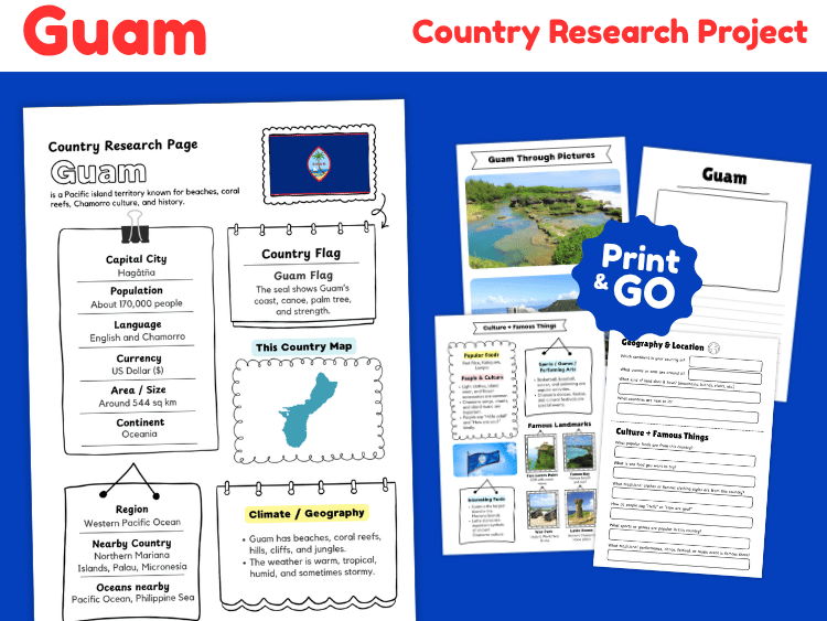 Guam Research Project | US Territory Geography & Culture Worksheets