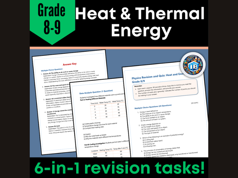 Heat & Thermal Energy Quiz & Revision Pack