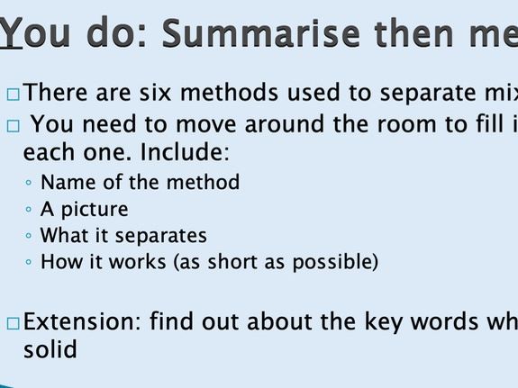 GCSE Separating Mixtures