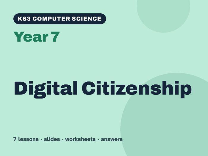 KS3 Computer Science Year 7: Digital Citizenship – 7 lessons