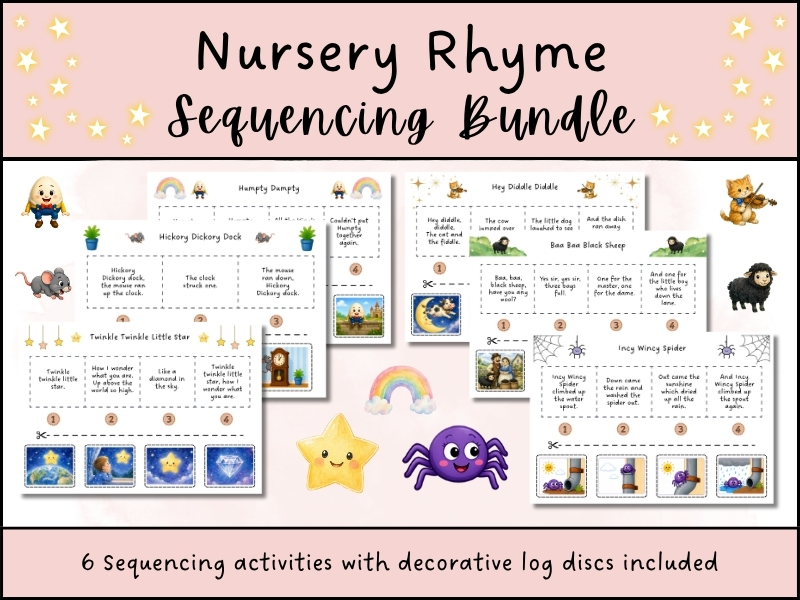 Nursery Rhyme Sequencing Bundle EYFS Activities