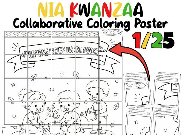 Nia Kwanzaa Collaborative Poster | “Purpose Gives Us Strength” SEL Activity
