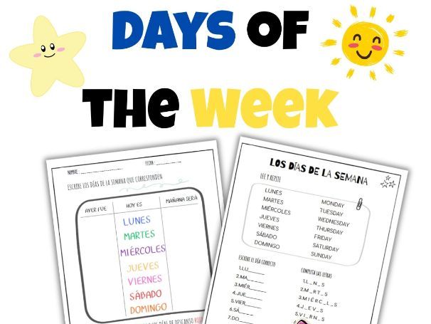Spanish Days of the Week Worksheets | Los Días de la Semana A1 No Prep Pack