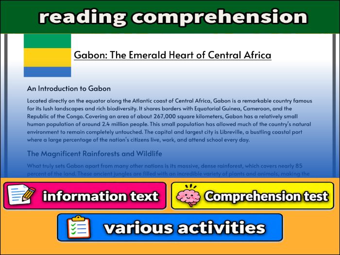 Gabon: The Emerald Heart of Central Africa- Reading Comprehension, Worksheet & Activities