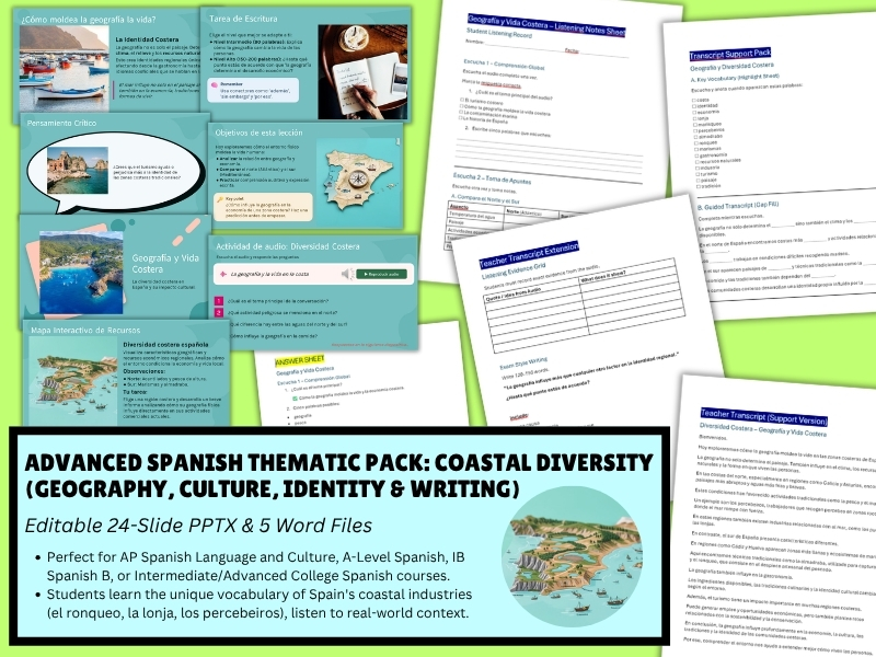 A-Level Spanish Thematic Unit: Geography, Cultural Studies & Writing | Diversidad Costera Listening