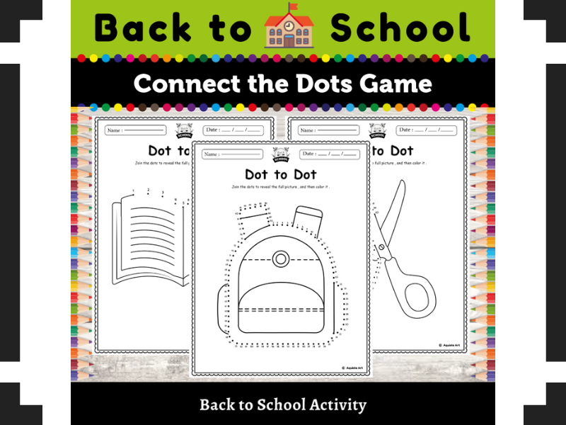 Back to School Dot-to-Dot Puzzles : Connect, Create, and Learn!