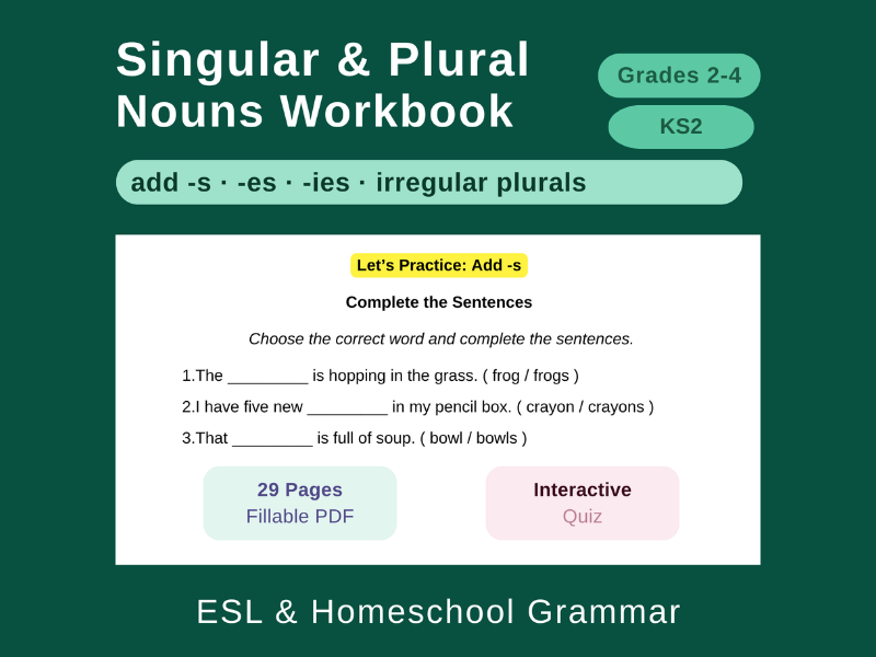 Singular & Plural Nouns: Gr 2-4/KS2