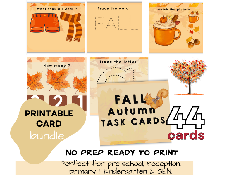 Fall SEN Growing Bundle | Real Photos + Symbols | Task Cards & Interactive PowerPoint