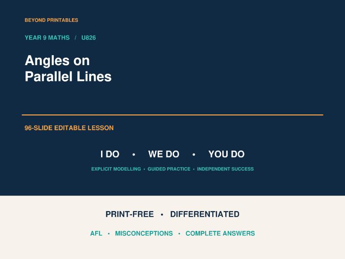 Angles on Parallel Lines | I Do, We Do, You Do | Year 9 Maths | Print Free