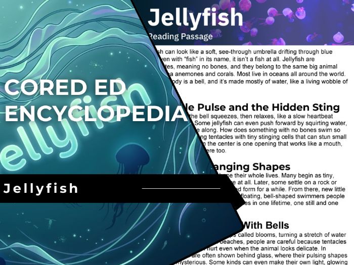 Jellyfish Reading Comprehension Passage - Cored Ed Encyclopedia