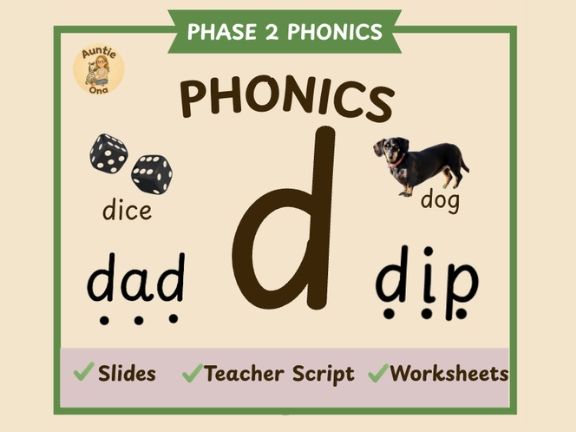 Initial 'd' Sound Phonics - Phase 2 Complete  Lesson (EYFS)