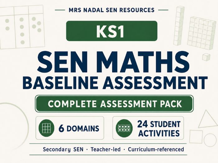 KS1 SEN Maths Baseline Assessment | 6 Domains | Secondary SEN