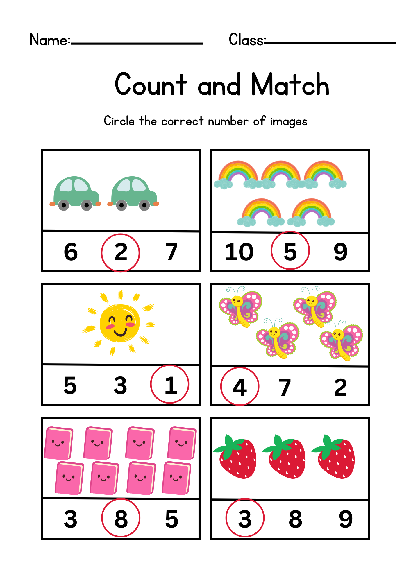 Count and Circle Numbers Worksheet Math | Teaching Resources