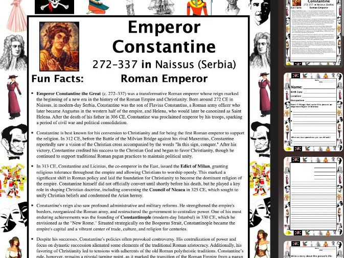 Emperor Constantine PACKET & ACTIVITIES, Important Historical Figures Series