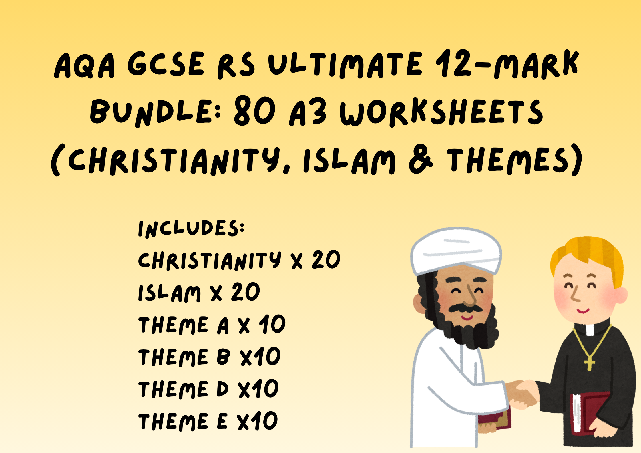 AQA GCSE RS Ultimate 12-Mark Bundle: 80 A3 Worksheets (Christianity, Islam & Themes ABDE)