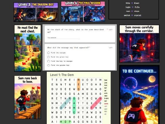 Stories for older struggling readers - Quick-fire literacy - Gaming themed reading