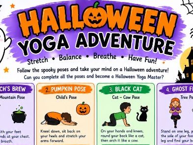 Halloween Yoga Adventure | Kids Yoga Pose Cards |