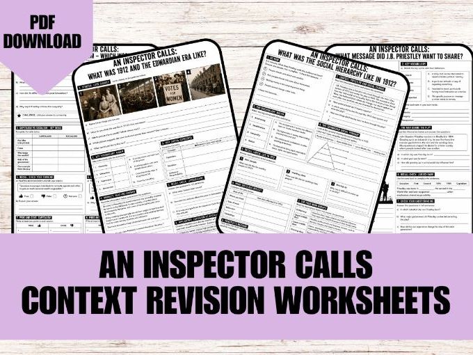 An Inspector Calls - Context Revision Worksheets