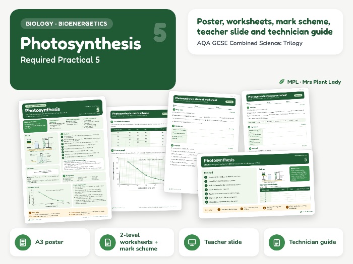 Photosynthesis Required Practical 5 Resources - AQA GCSE Combined Science Trilogy