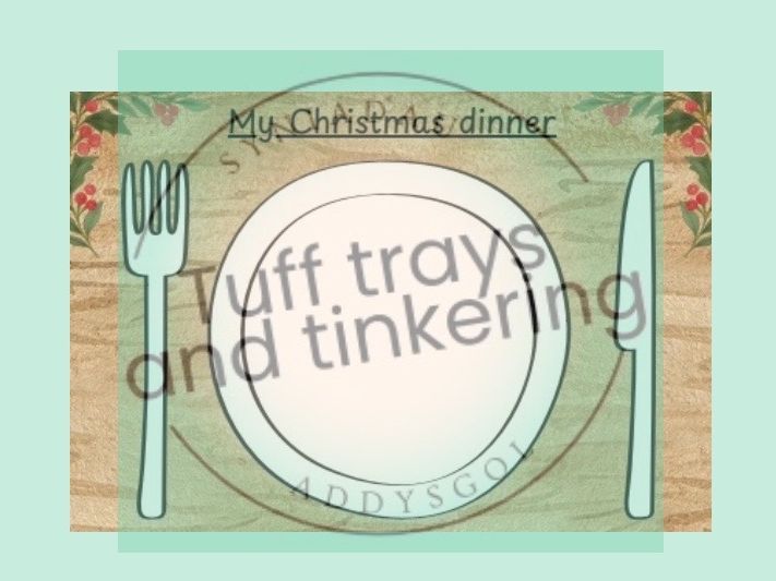 my christmas dinner plate design art ps1 ks1 eyfs foundation phase stage activity