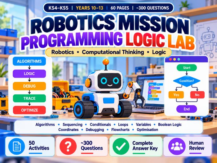 Robotics Programming Logic Lab | KS4–KS5 | 60 Pages