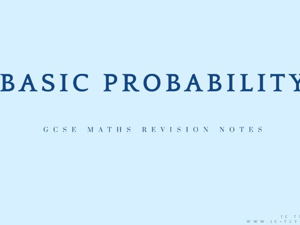 Basic Probability - GCSE Probability
