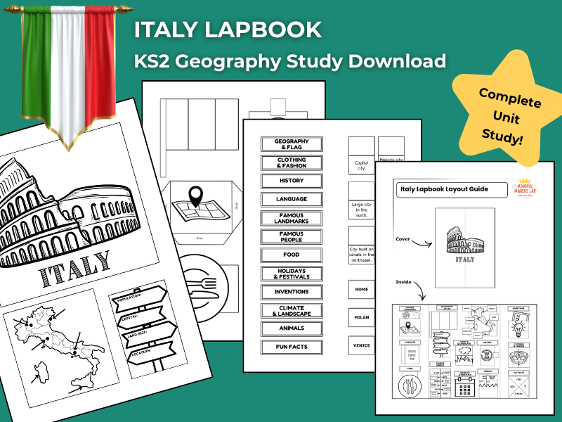 Italy KS2 Geography Activities | Lapbook