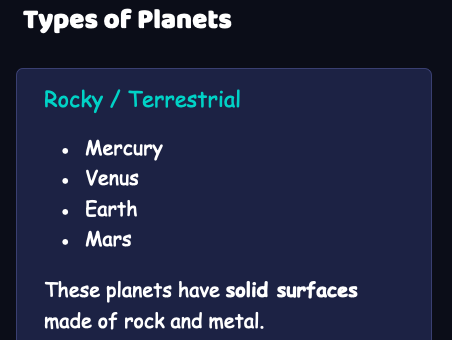 Science unit - Space