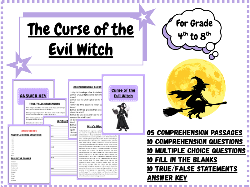 The Evil Witch’s Curse – Fantasy Reading Passage with Comprehension Activities