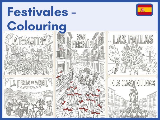 Colouring sheet Spanish festivals