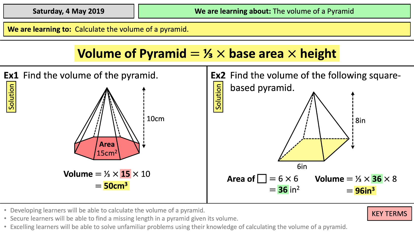 Surface Area Of Pyramid Worksheet question-video-finding-the-volume-of-a-cube-using-similarity-nagwa