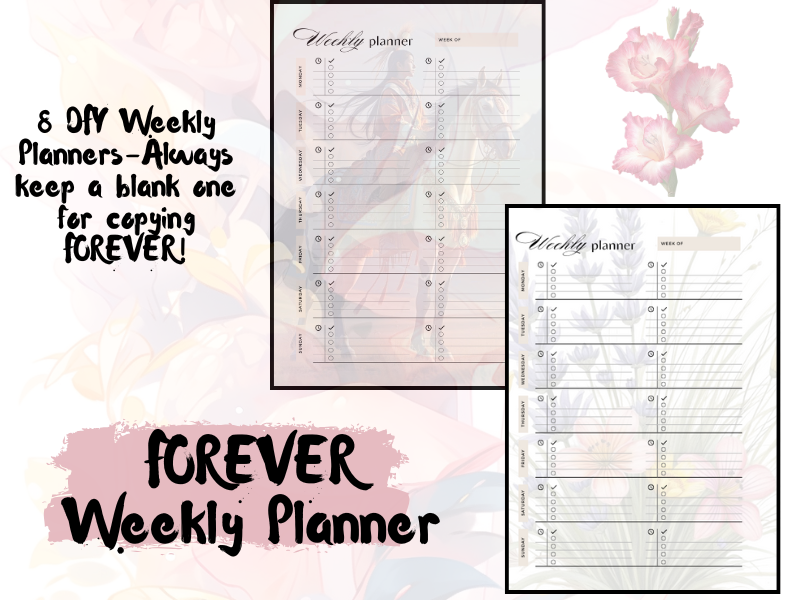 Forever Weekly Planner-Never run out of weeks to keep planned.  Inquire within....