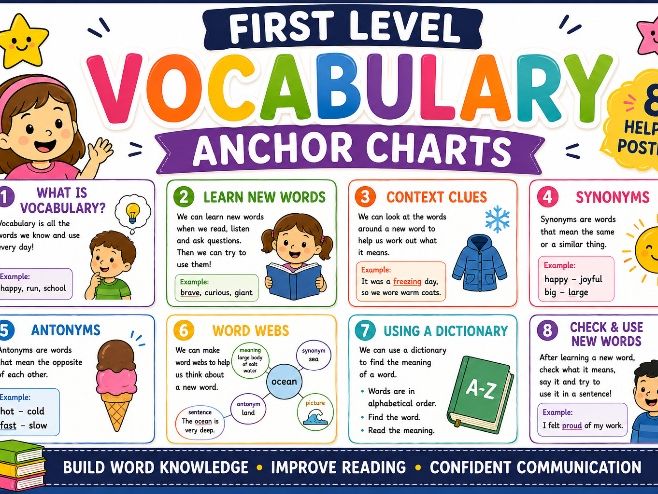 Vocabulary First Level/KS1 Anchor Charts