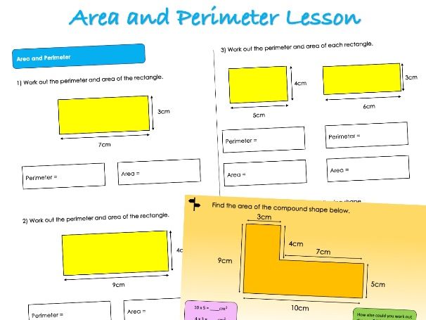 Year 6 Area, Perimeter and Volume - Area and Perimeter Lesson