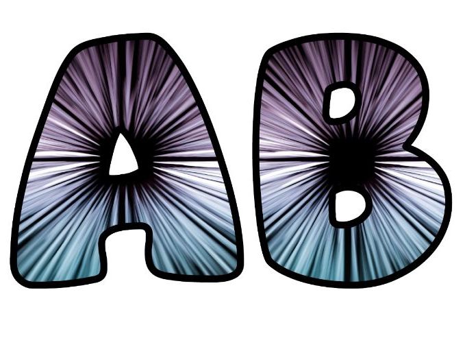Abstract Art Black Hole Classroom Display | Lettering Set | Upper & Lowercase, 0-9 and Signs