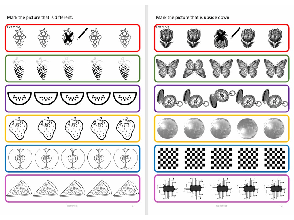 Visual perception exercises