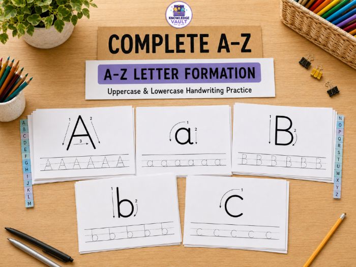 A–Z Letter Formation | Uppercase & Lowercase Handwriting Practice | EYFS KS1