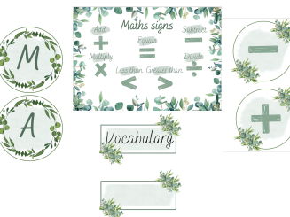 Botanical themed maths display - KS1 and KS2